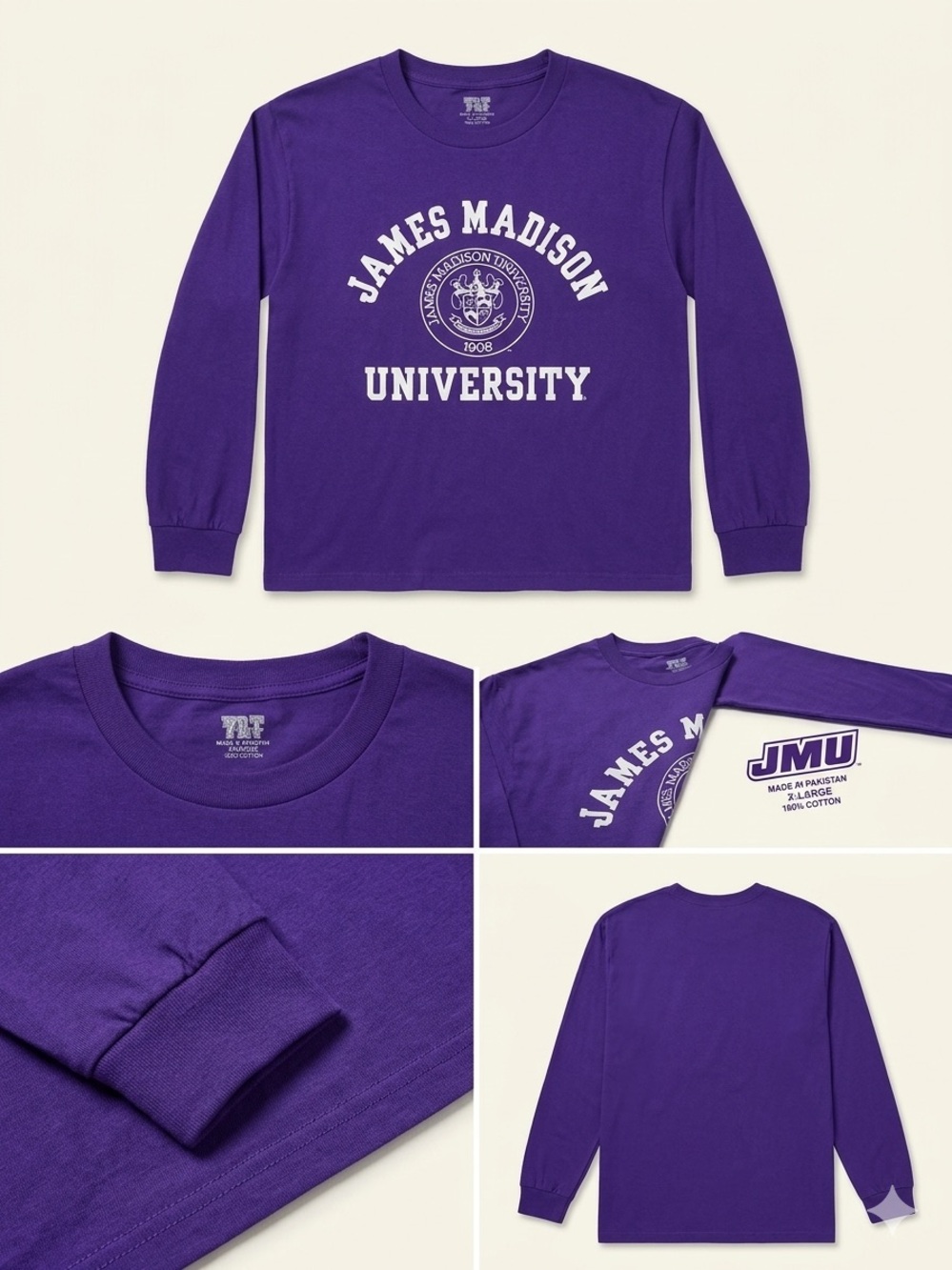James Madison University Purple Long Sleeve Tee